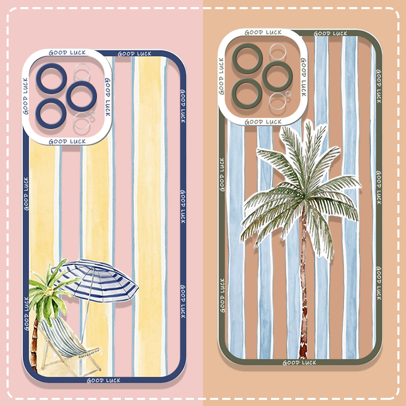 Phone Cases For Samsung A14 - Летний прозрачный чехол для телефона с
