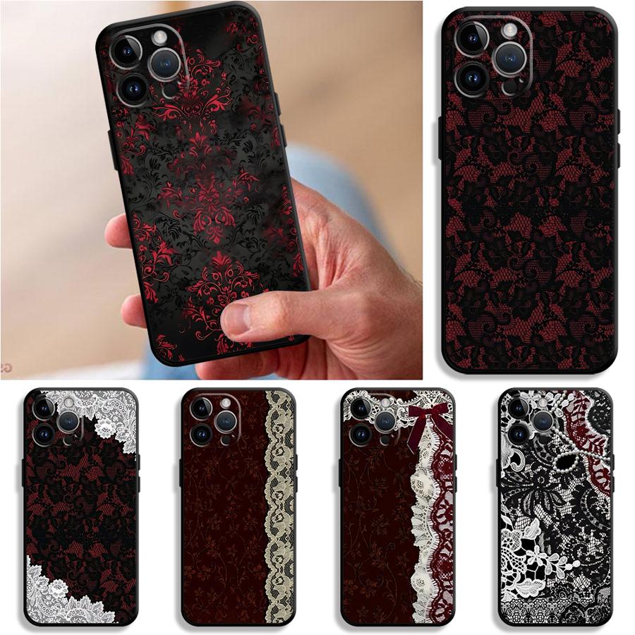 Phone Cases Xr - Черно-красный сексуальный кружевной чехол для телефона