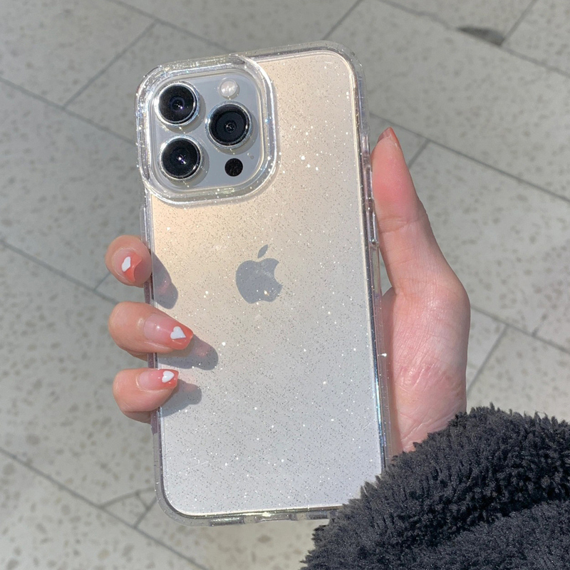 Phone Cases Y2K - Прозрачный простой блестящий чехол для телефона
