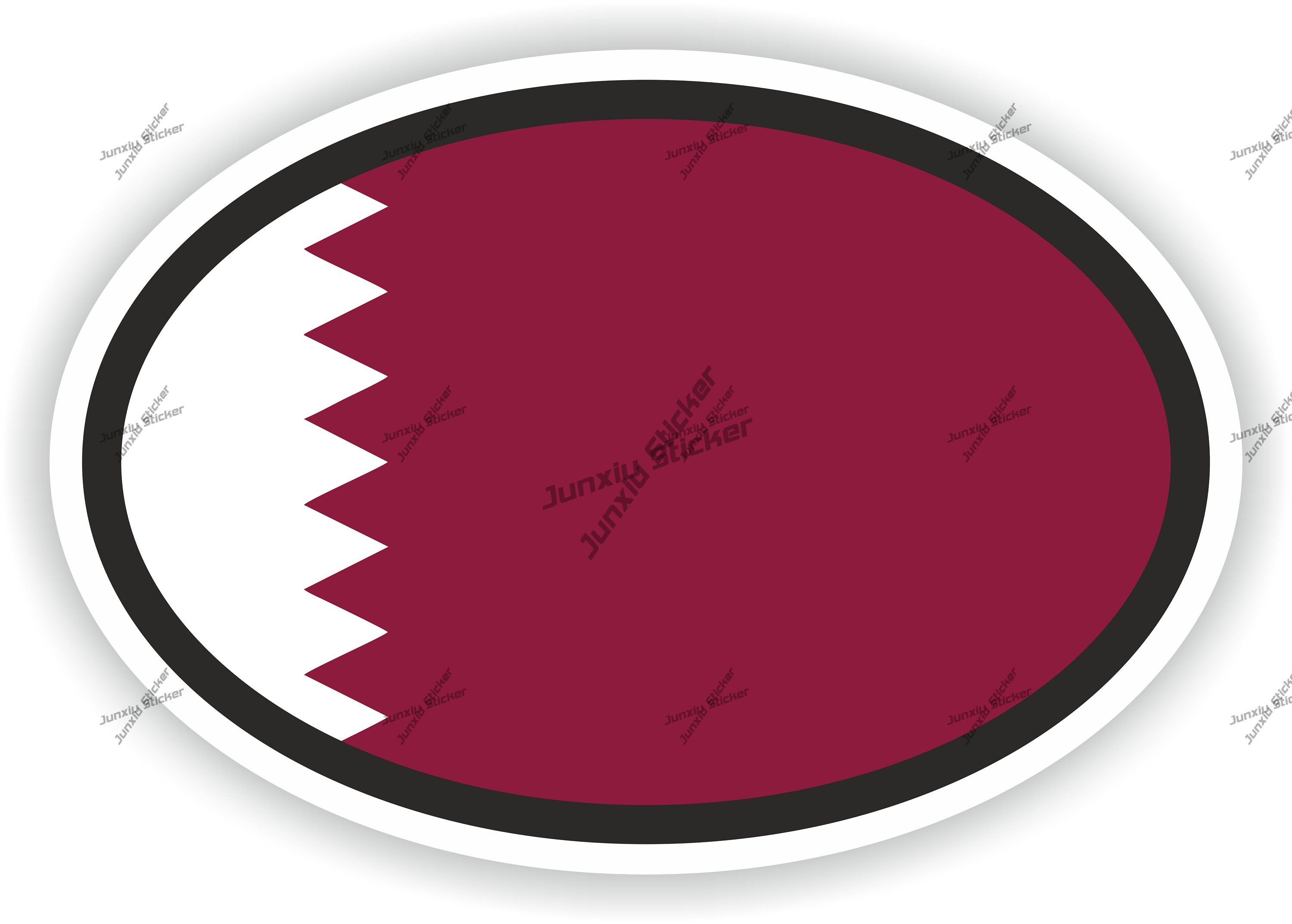 Phone Cases Qatar - Овальная наклейка с флагом Катара, креативные