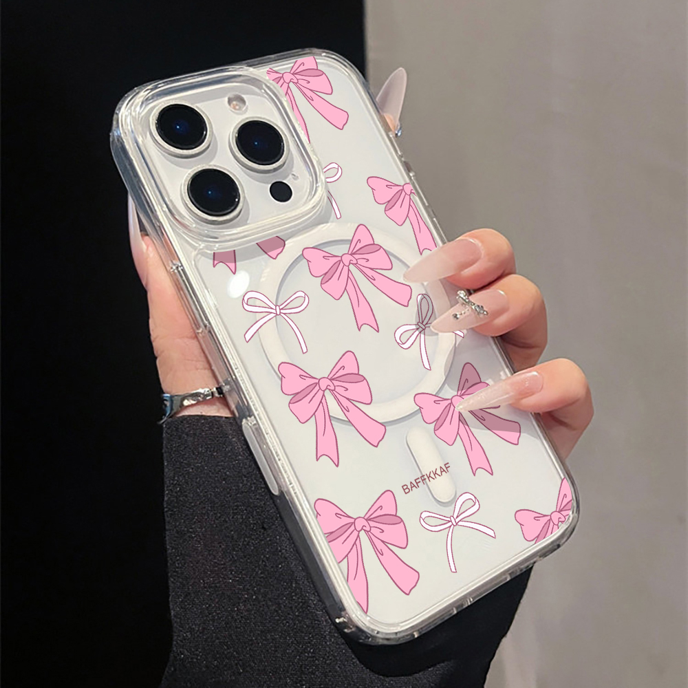 Phone Cases Girly - Прозрачный чехол для телефона Pink Bow