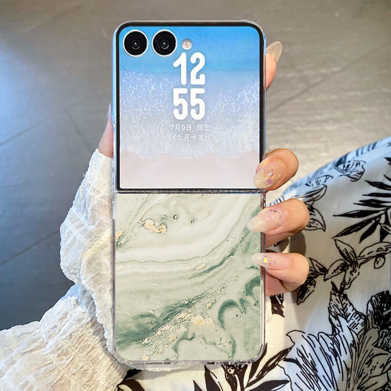 Phone Cases Z Flip 6 - Чехол для телефона с позолоченным мраморным